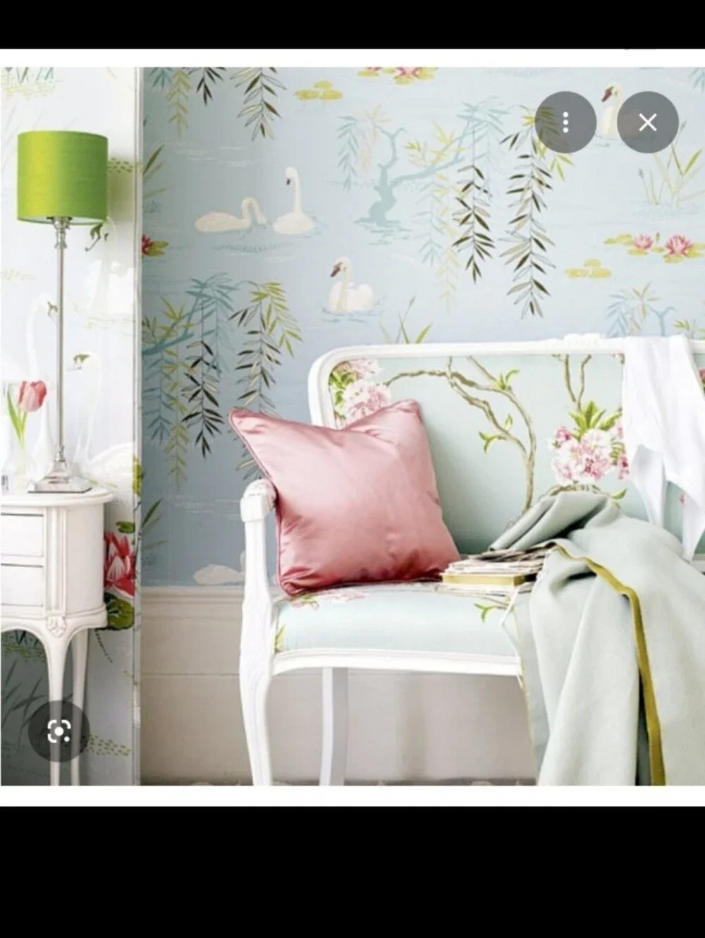 Nina Cambell 'Swan Lake' Print Luxury Wallpaper